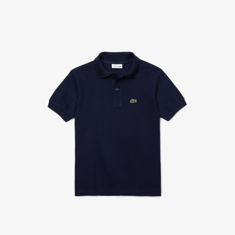 Jeg er stolt Grundlægger Adelaide Lacoste Polo Shirt Butik København - Petit Piqué Polo Børn Mørkeblå Blå
